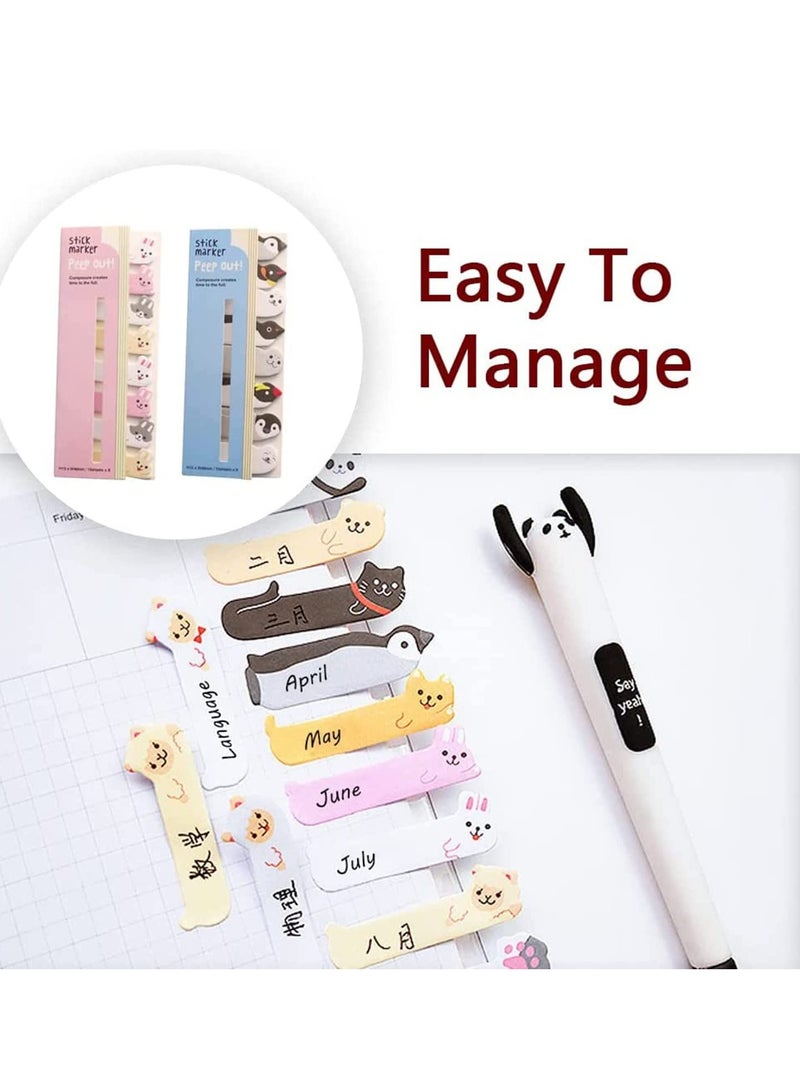 Sticky Notes Set, Self Pad, Cartoon Animals Notepaper Bright Post Stickies Colorful Super for Office, Home, School, Meeting for Writing Lists and Schedules 6 Pcs - Image 3